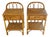 Vintage Bedside Tables in Rattan and Woven Wicker, Italy, 1970s, Set of 2 For Sale