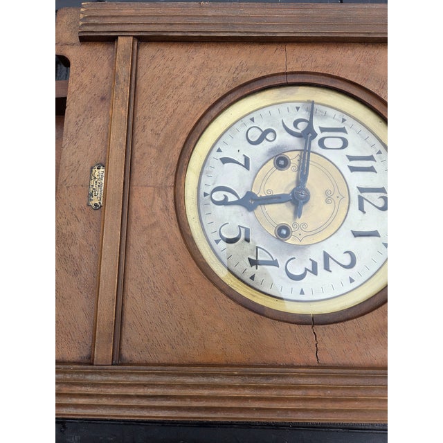 Antique Franzl Junghahnel Leipzig Germany Wall Clock Chimes For Sale - Image 16 of 18