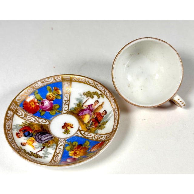 Helena Wolfsohn Dresden Miniature Cup & Saucer With Augustus Rex Mark c.1879-83 For Sale - Image 11 of 15