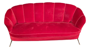 Shell Sofa in Velvet, 1950s