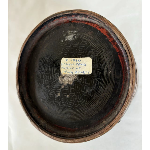 Traditional H'Sien Feng Period of Ch'ing Dynasty Lacquered Container Set Circa 1860 For Sale - Image 3 of 12
