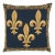 Fleur De Lys Blue Tapestry Cushion With Feather Filler - 46 X 46cm For Sale