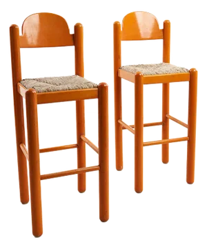 Vintage Wooden Stools, Set of 2