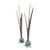 Contemporary Vintage Verdigris Cattail Candleholders, Copper Bronze Metal, Pair, 13" For Sale - Image 3 of 13