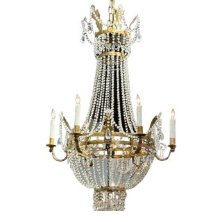 Italian Empire Basket Chandelier For Sale