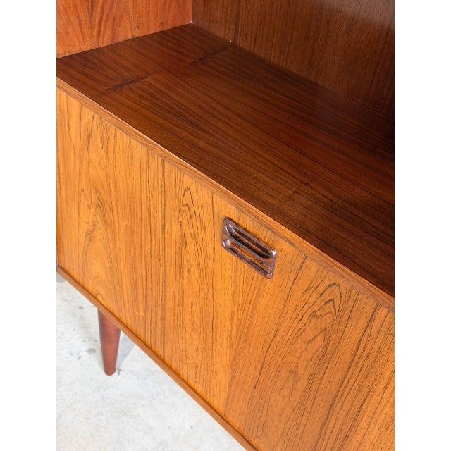 Rosewood Bookcase With Drop Down Storage Door Denmark 1960s For Sale - Image 9 of 10