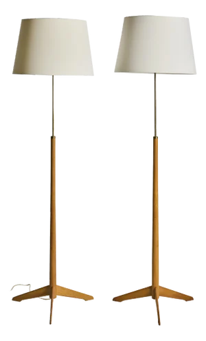 Mid-Century Modern G-34 Floor Lamps by Alf Svensson for Bergboms, 1950s, Set of 2