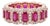 Natural 18k Gold Ruby Halo Ring With 0.47ct Diamonds For Sale