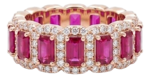 Natural 18k Gold Ruby Halo Ring With 0.47ct Diamonds