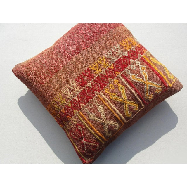Red Kilim Rug Pillow For Sale - Image 8 of 11