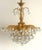 Gold Brass and Crystal Ball 4-Light Chandelier, 1980s For Sale - Image 8 of 15