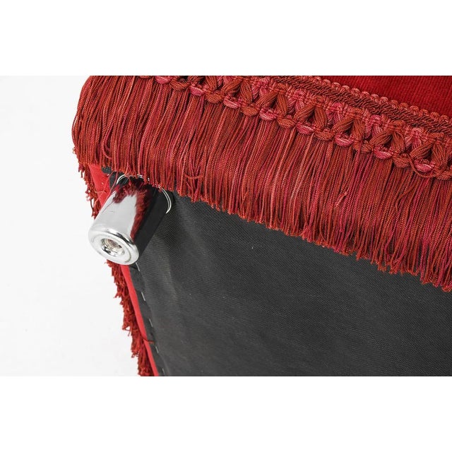 1960s Mid Century Tufted Back Ruby Red Sofa For Sale - Image 10 of 14
