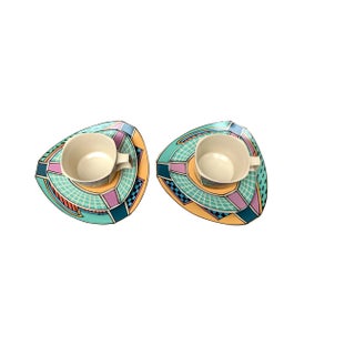 Postmodern Flash One Series Coffee Service Plates, Cups, Saucers by Dorothy Hafner for Rosenthal, 1980s, Set of 6 For Sale