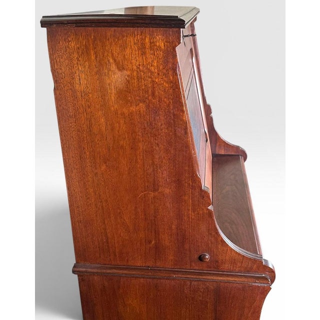 English Antique Victorian Drop Front Secretary Desk Bureau Eastlake Attributed With Key For Sale - Image 3 of 18