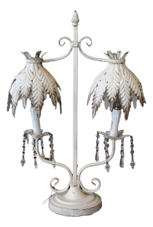 Crystal & Iron Table Lamp, 1980s