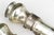 A pair of antique slivered glass wall candle sconces (also known as "mercury glass”) with bulbous ends, tapered fluted...