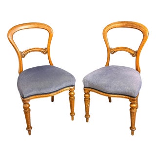 Antique 19th Century Victorian Balloon Back Chairs, Set of 2 For Sale