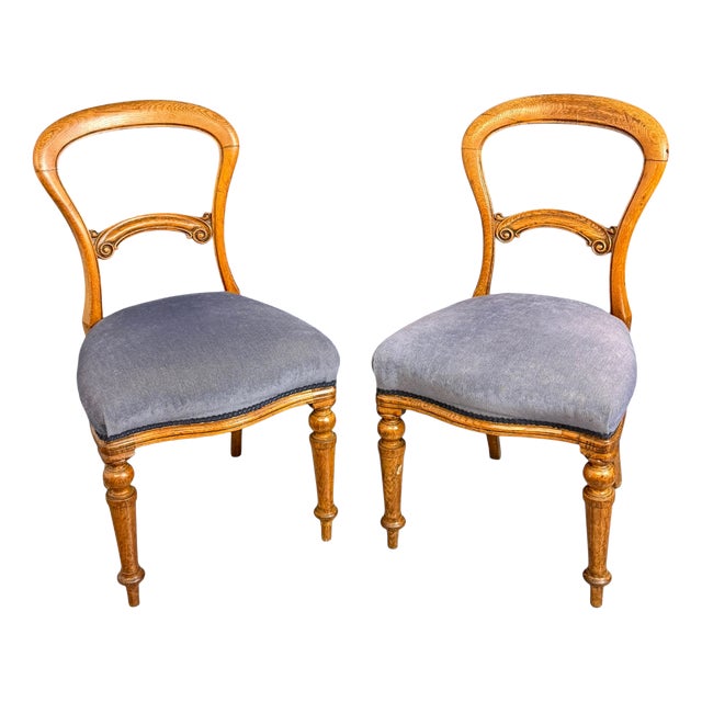Antique 19th Century Victorian Balloon Back Chairs, Set of 2 For Sale