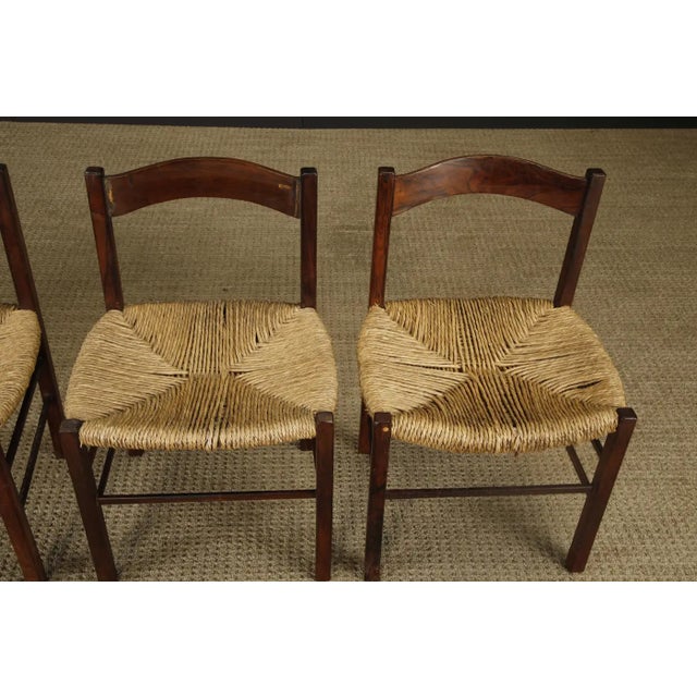 Charlotte Perriand Rustic French Mid-Century Modern Dining Chairs, Style of Charlotte Perriand For Sale - Image 4 of 18