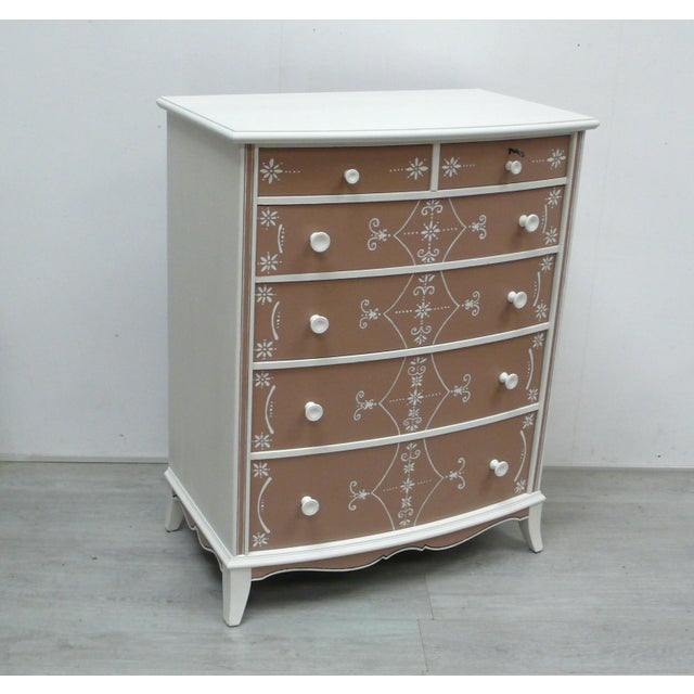 Antique chest of drawers with 6 drawers, 2 small drawers at the top, 4 large drawers at the bottom, solid wood, formerly...