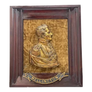 Traditional British Victorian Gilded Ormolu Bronze Portrait Duke Wellington Wall Sculpture