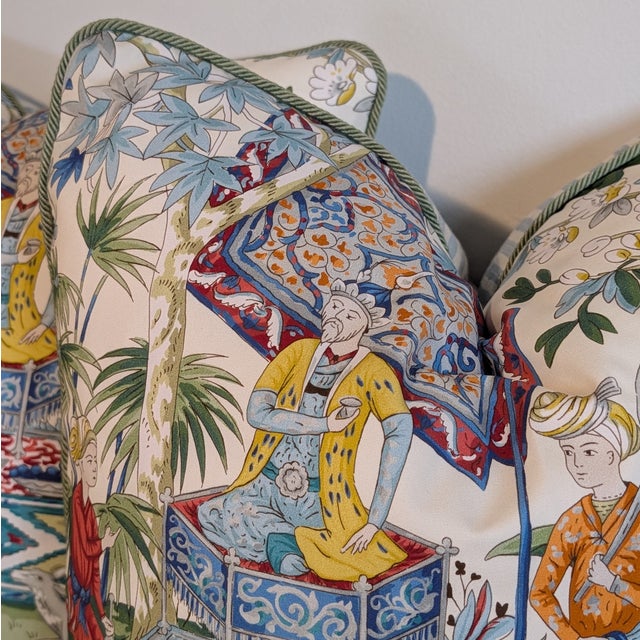 Textile Brunschwig & Fils Lodi Garden Pillows in Ivory - Pair For Sale - Image 7 of 9