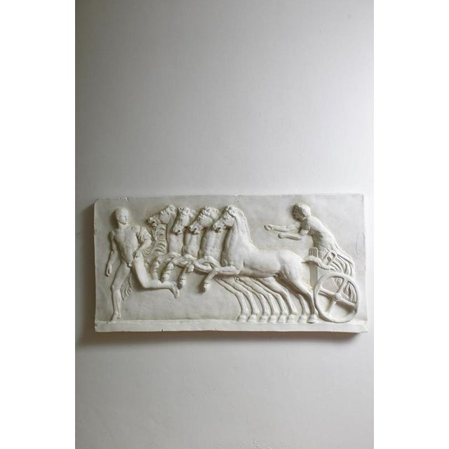 Neoclassical plaster four horses and a carriage Height: 72 cm - 28.35 in Length: 142 cm - 55.91 in Width: 6 cm - 2.36 in