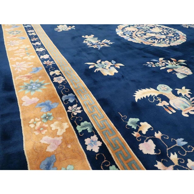 Mid 20th Century Galerie Shabab Collection Mid-20th Century Handmade Chinese Art Deco Room Size Carpet For Sale - Image 5 of 10