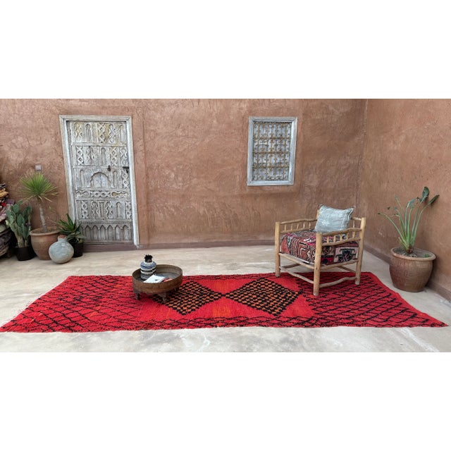 Red Vintage Moroccan Runner Rug For Sale - Image 9 of 10