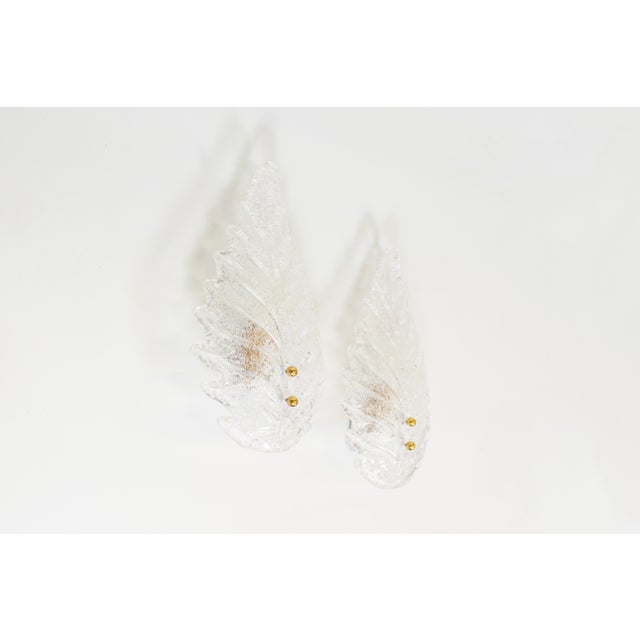 Gold Italian Foglio Wall Lamps in Murano Glass, 1970s, Set of 2 For Sale - Image 8 of 8