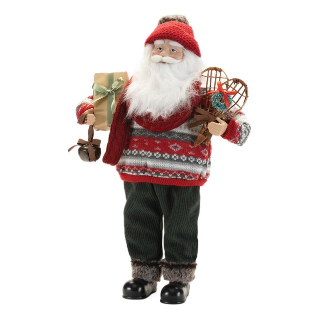 Ski Santa Character with Snow Shoes 12.5"H For Sale