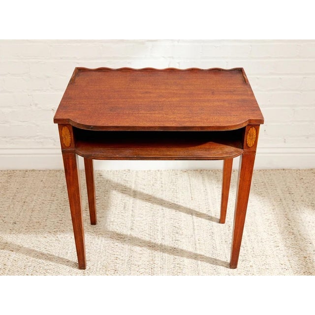 Vintage Mahogany Console Table With Inlay Details For Sale In Los Angeles - Image 6 of 11
