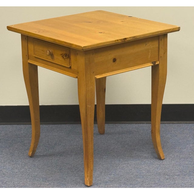 1990s Vintage Lane Furniture Pine End Table / Nightstand For Sale - Image 5 of 11