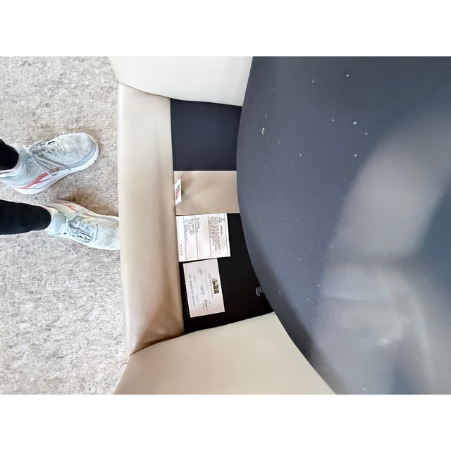 Animal Skin Lee Leather Swivel Chair For Sale - Image 7 of 8