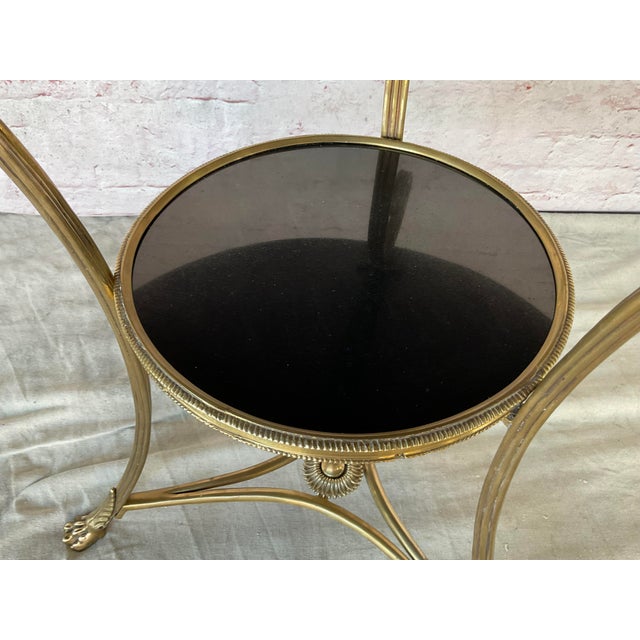 Louis XVI Style Neoclassic Gilt Bronze Black Marble Top Gueridon For Sale - Image 9 of 14