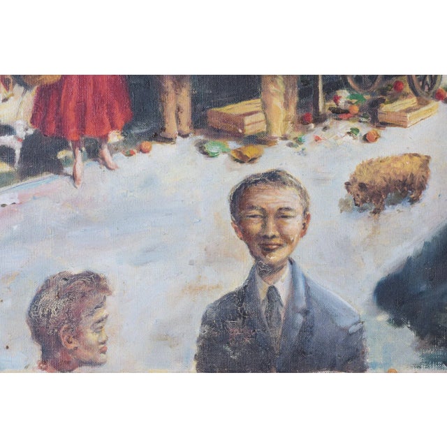 Market Day, British Street Scene, Oil on Canvas For Sale - Image 4 of 7