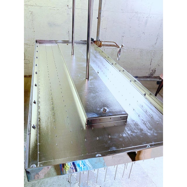 Nickel Polished Chandelier With Hexagon Glass by Lmd Custom Lighting For Sale - Image 9 of 12