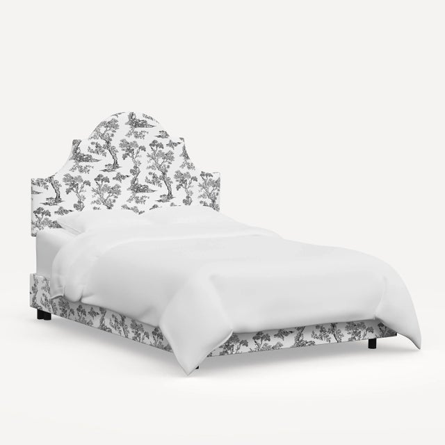 Textile Red from Scalamandre crafted by Cloth & Company Geneva Full Bed, Light Gray Toile For Sale - Image 7 of 7