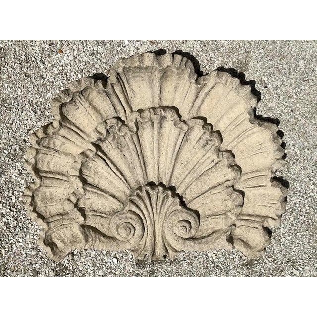 Sculpture Materials Vintage Concrete Shell Wall Plaque For Sale - Image 7 of 17
