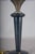 Navy Blue Leather and Brass Table Lamp with Pleated Shade, 1950s For Sale - Image 12 of 18