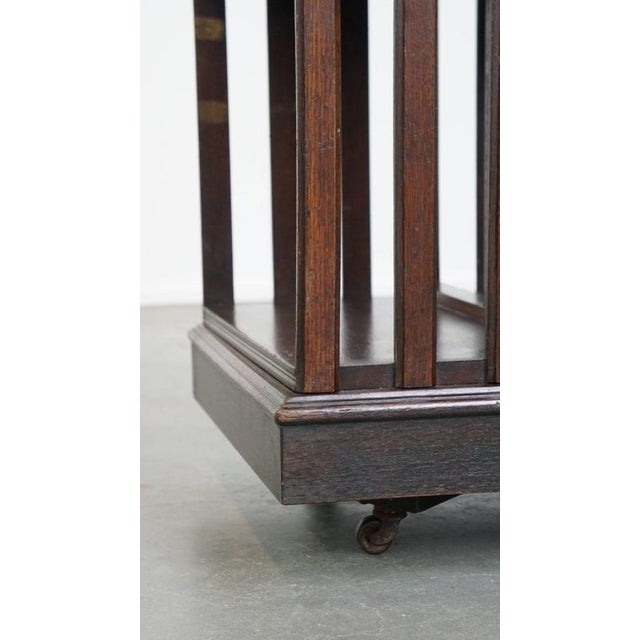 Very Large Antique English Book Mill Made of Oak on Original Wheels For Sale - Image 12 of 13