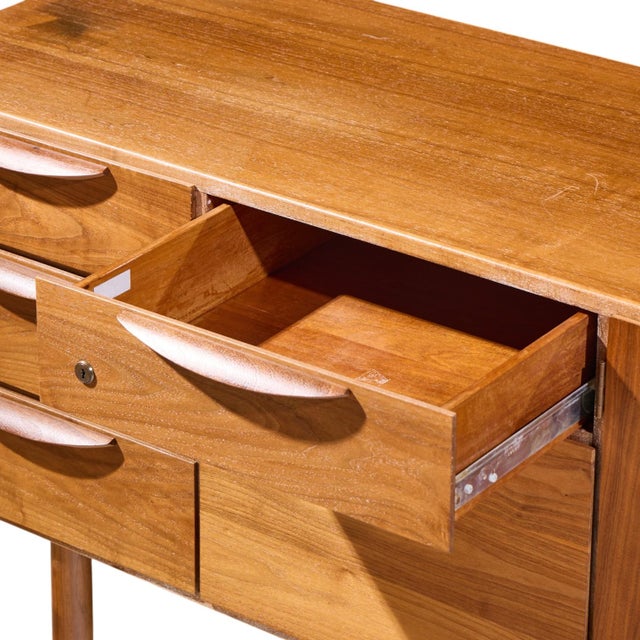 Wood Jens Risom Mid Century Walnut Credenza For Sale - Image 7 of 11
