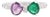 Geometric Emerald Amethyst & Diamond Two Stone Bow Ring Size 7 in 14k Gold For Sale