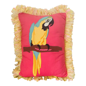Colourful Vintage Parrot Tropical Pillow