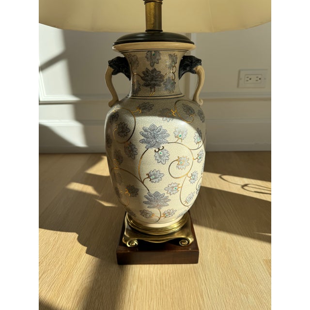 Frederick Cooper Pair of Frederick Cooper Hand-Painted Porcelain Urn Table Lamps, C. 1970s For Sale - Image 4 of 9
