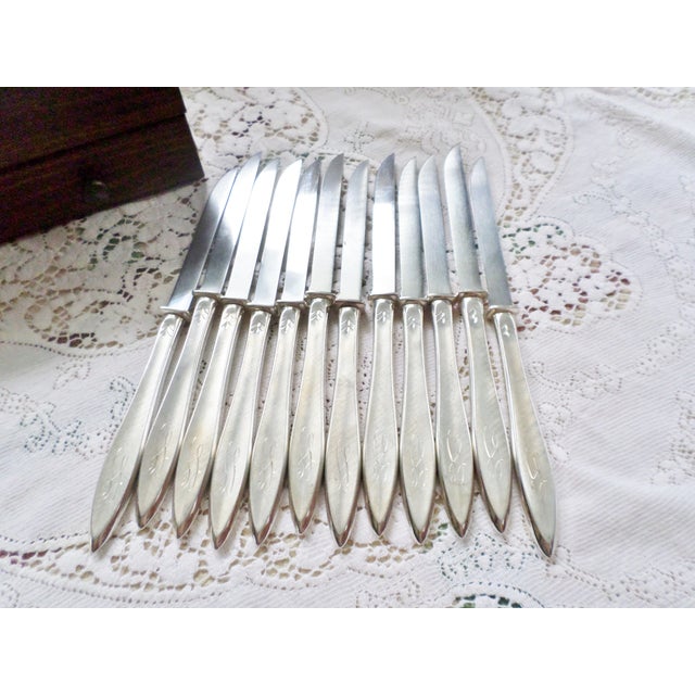 Mid-Century Modern Vintage Gorham Sterling Silver Gossamer Pattern Flatware Service for 12 - 126 Pieces For Sale - Image 3 of 13
