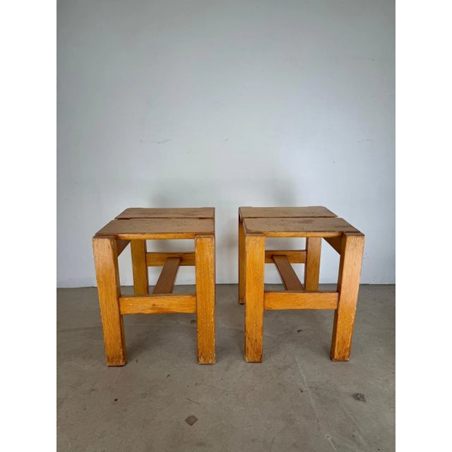 Brown Set of Stools from Maison Regain For Sale - Image 8 of 8