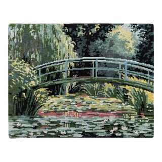 Framed Japanese Footbridge Needlepoint Based on Claude Monet’s Painting For Sale