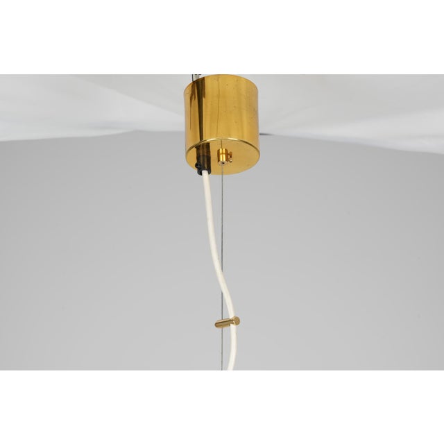 Acrylic Glass and Brass Pendant Light, 1970s For Sale - Image 4 of 9