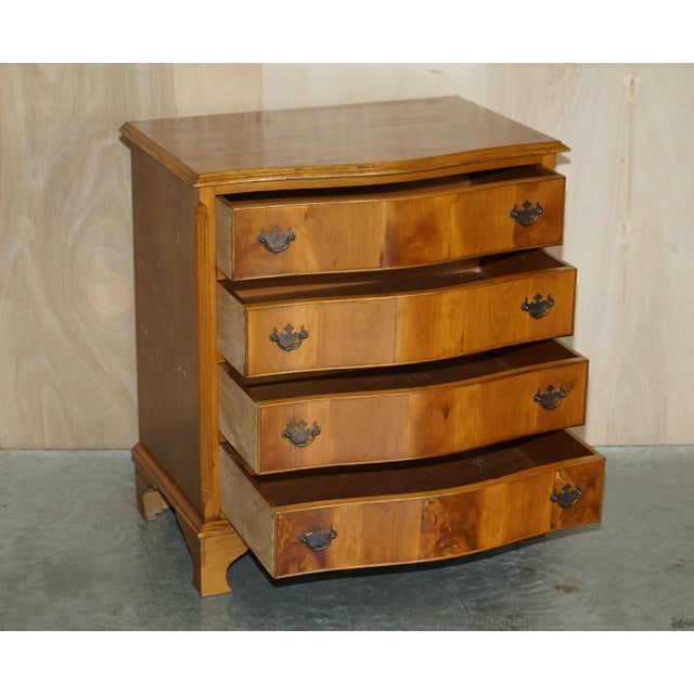 Vintage Wide Burr & Burl Yew Wood Chest of Drawers, Set of 2 For Sale - Image 15 of 18